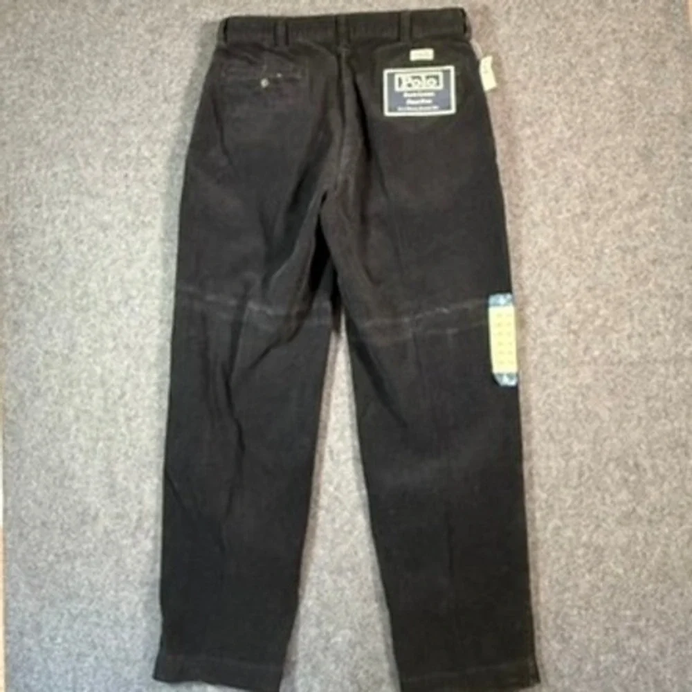 VTG Y2K Polo Ralph Lauren‎ Philip Pant Mens 35x32 Black Corduroy Classic Fit NWT